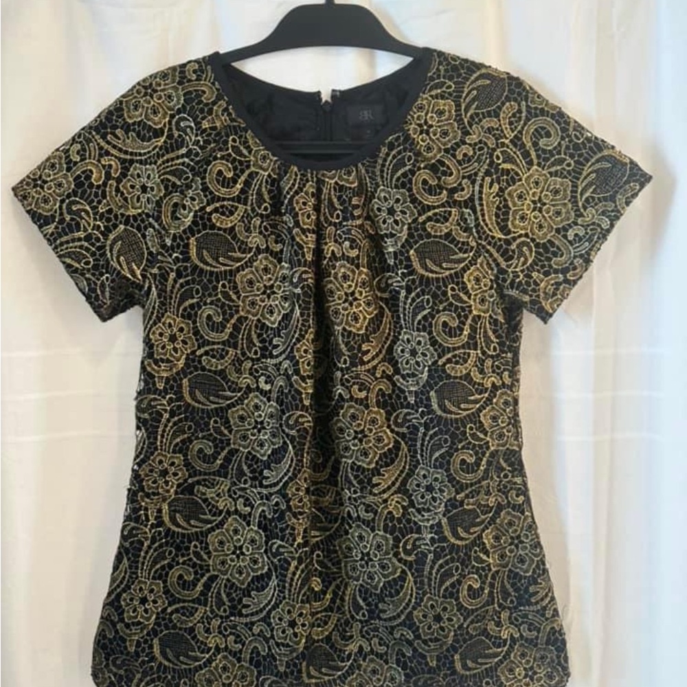 Banana Republic Black and Gold Tunic Top